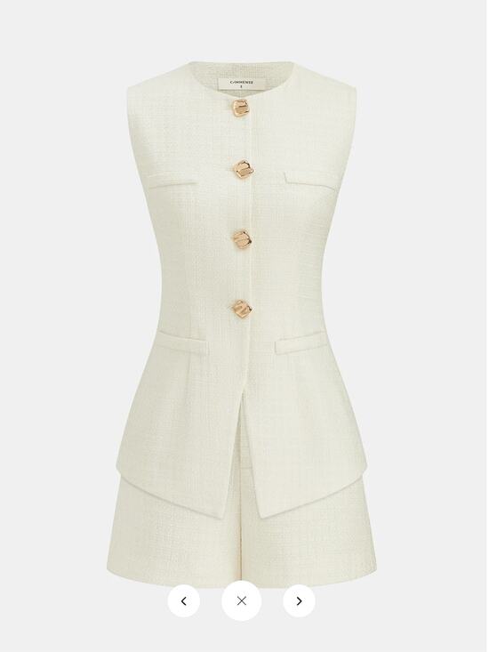 Commense Jackets & Blazers - NWT Commense Metal Button Tweed Vest & Shorts Set Sz XL